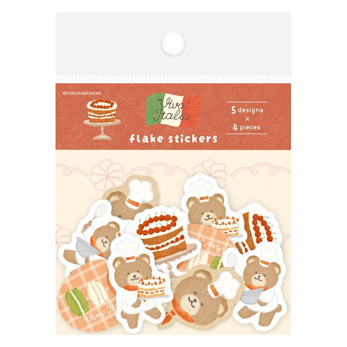 Furukawashiko Flake Stickers - Dessert Bear