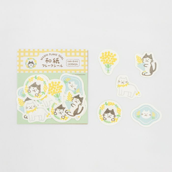 Furukawashiko Flake Stickers - Mimosa Cat