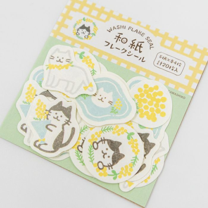 Furukawashiko Flake Stickers - Mimosa Cat