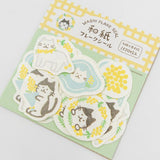 Furukawashiko Flake Stickers - Mimosa Cat
