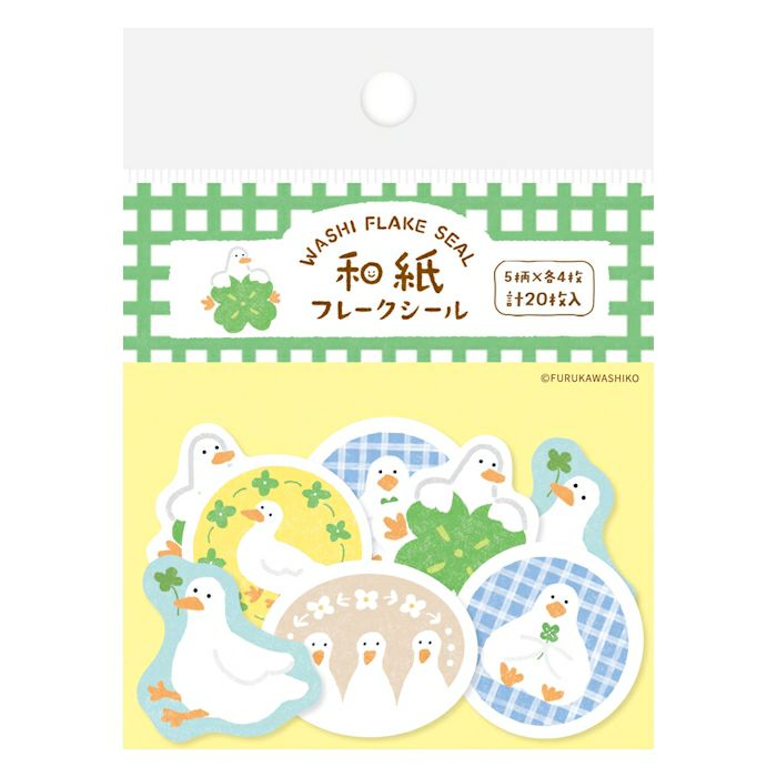 Furukawashiko Flake Stickers - Clover and Ducks