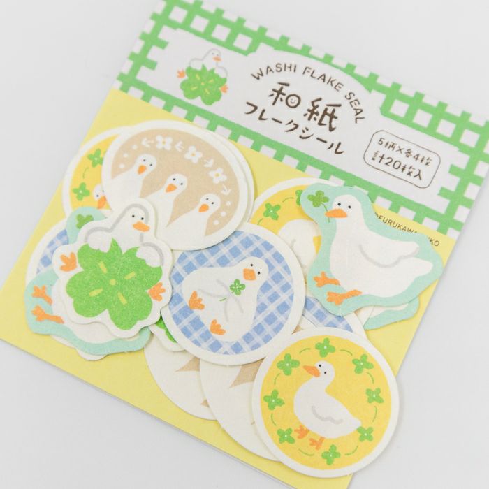Furukawashiko Flake Stickers - Clover and Ducks