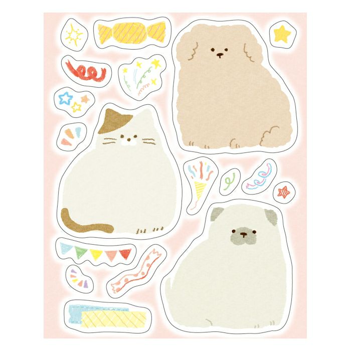 Furukawashiko Message Sticker Sheet - Animals