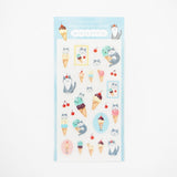 Furukawashiko Clear Sticker Sheet - Cat and Ice Cream
