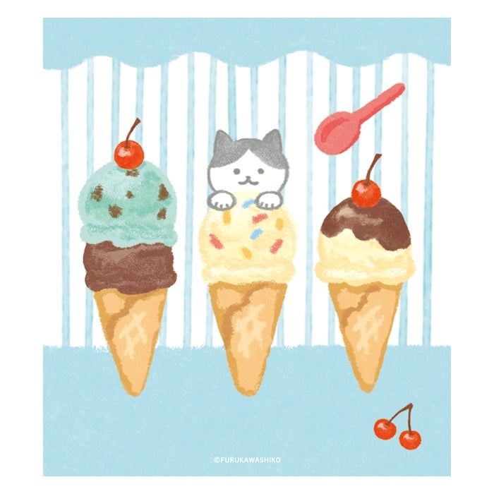 Furukawashiko Memo Pad - Cat and Ice Cream