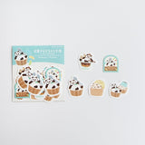 Furukawashiko Sweets Animal Workshop Washi Flake Stickers - Relaxing Panda