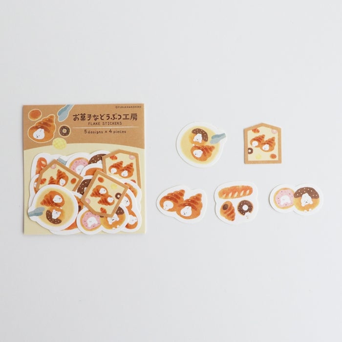 Furukawashiko Sweets Animal Workshop Washi Flake Stickers - Cozy Rabbit