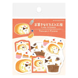 Furukawashiko Sweets Animal Workshop Washi Flake Stickers - Sukima Nyanko