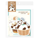 Furukawashiko Sweets Animal Workshop Sticker Set - Relaxing Panda