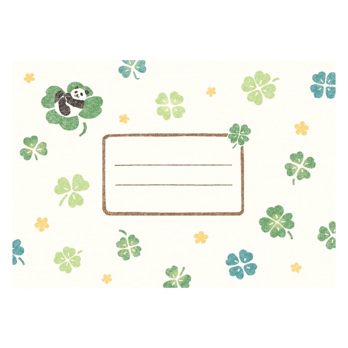 Furukawashiko Stamp Letter Set - Panda and Clover