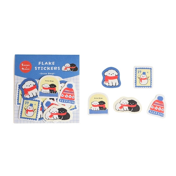 Furukawashiko Flake Stickers - Snow and Dog