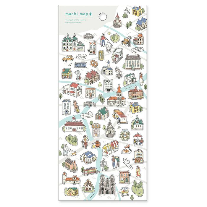 Mind Wave Town Map Stickers - Gray