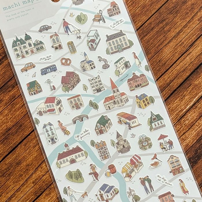 Mind Wave Town Map Stickers - Gray