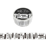 Mind Wave Black and White Die-Cut Washi Tape - Books