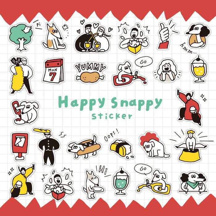 Mind Wave Happy Snappy Stickers - Red