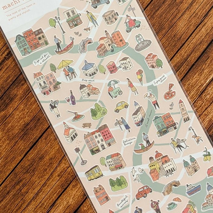 Mind Wave Town Map Stickers - Orange