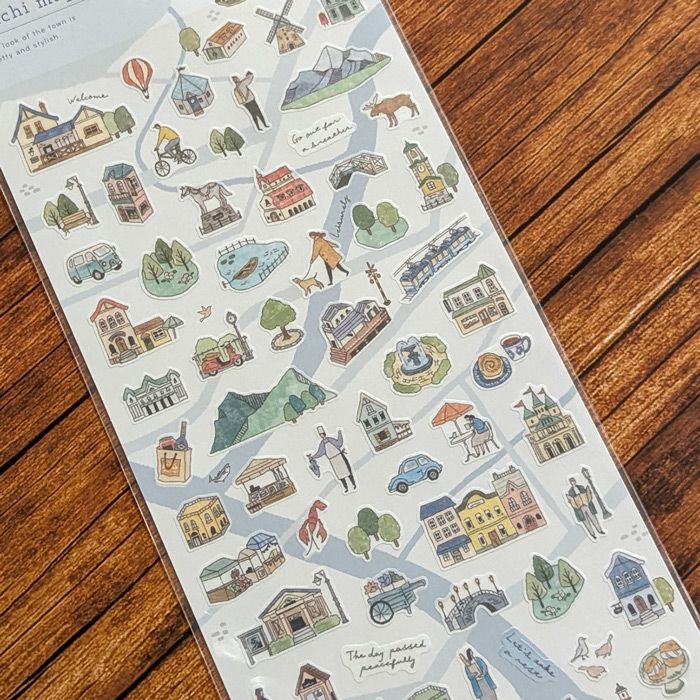 Mind Wave Town Map Stickers - White