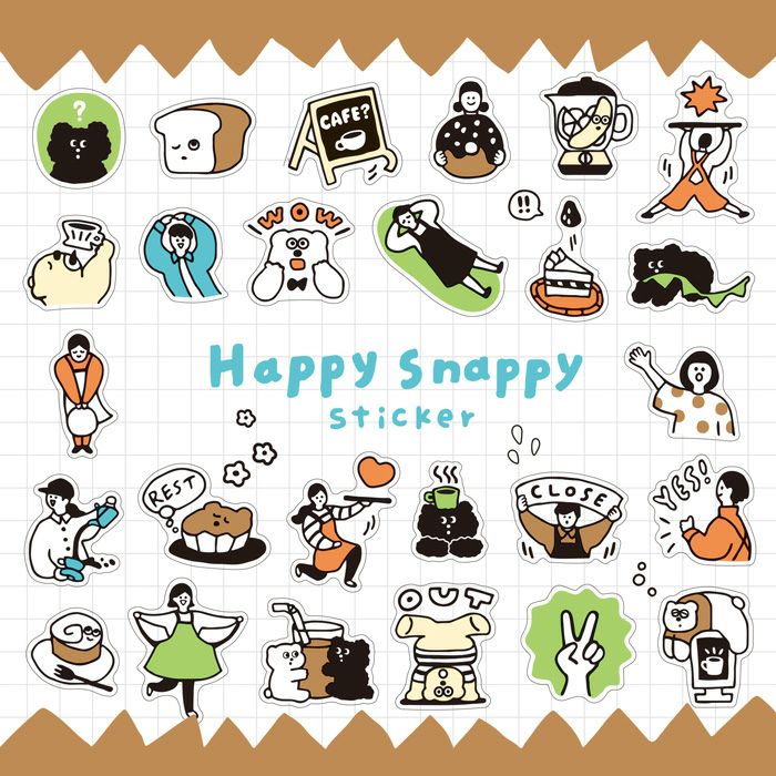 Mind Wave Happy Snappy Stickers - Brown