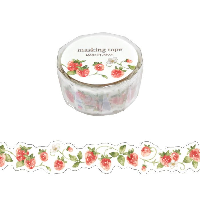 Mind Wave Die-Cut Decoration Masking Tape - Palette Series - Strawberry