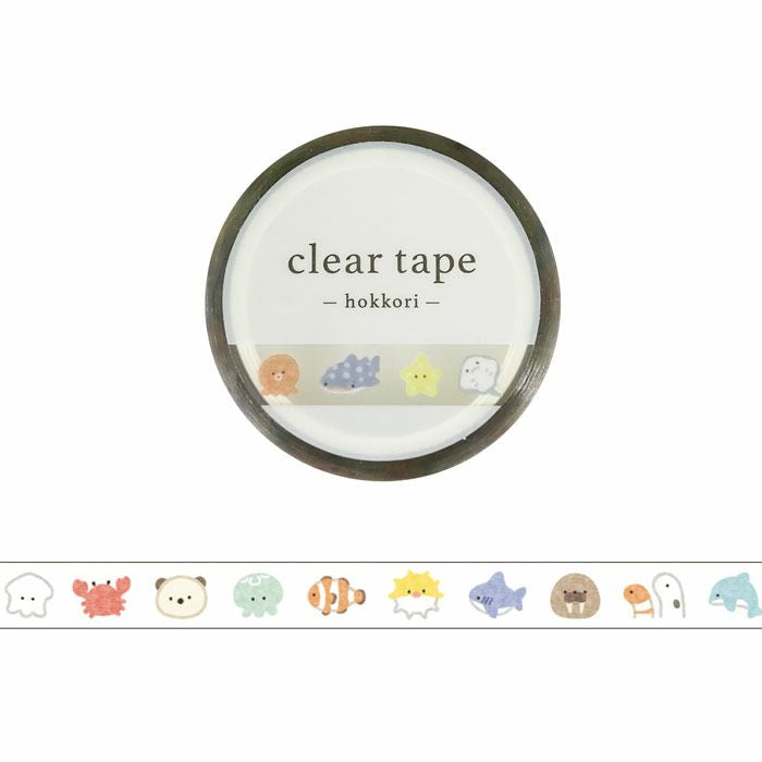 Mind Wave Hokkori Clear Masking Tape - Aquarium