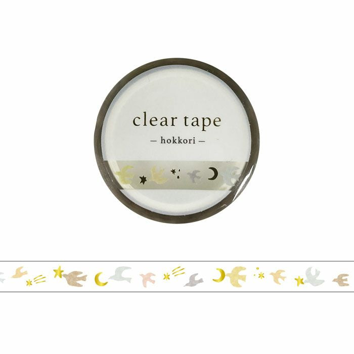 Mind Wave Hokkori Clear Masking Tape - Foil Birds