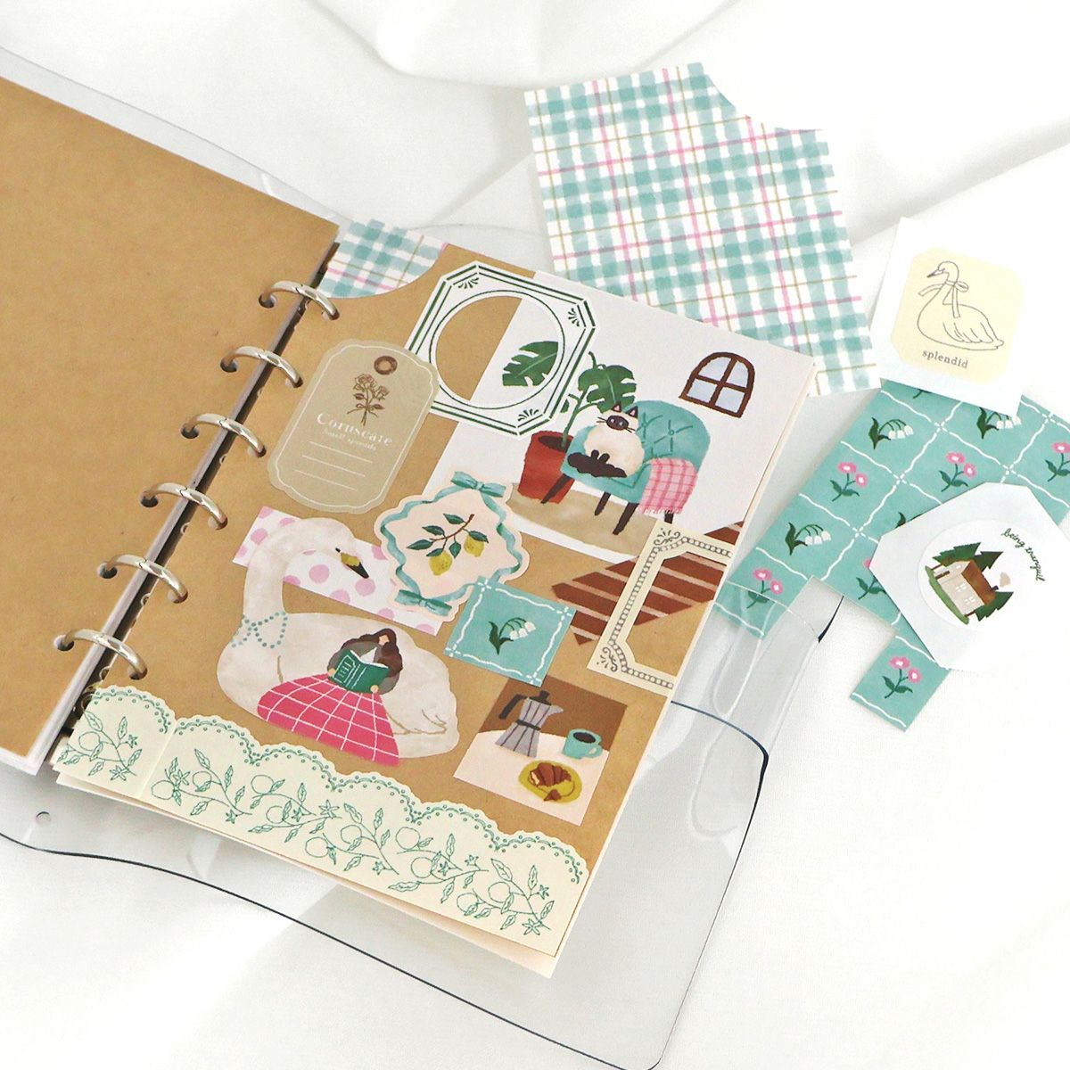 Mind Wave Yori-Dori Stickers - Swan and Reading