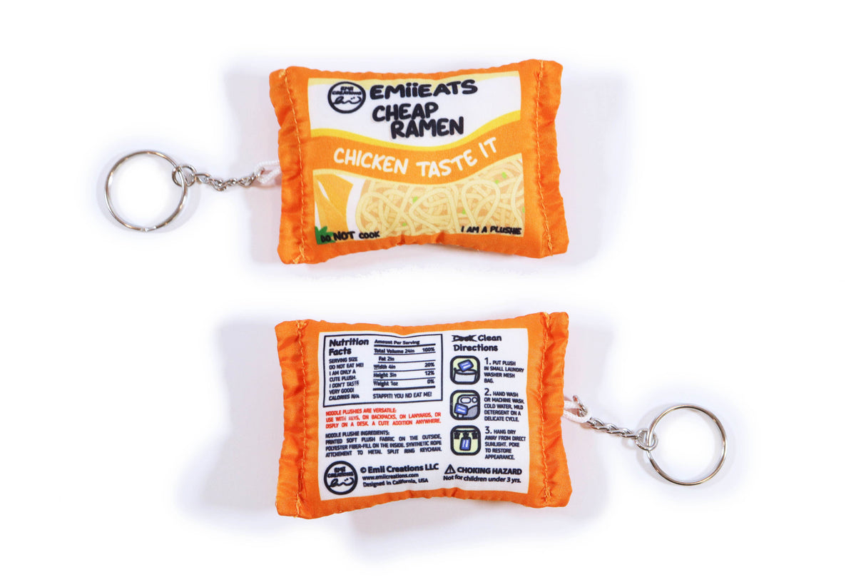 Tiny Instant Cheap Ramen Noodle Plush Keychain