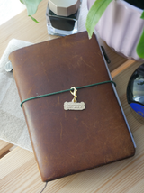 dana ate oatmeal! "handwritten with love" brass charm