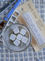 dana ate oatmeal! Snack time button stamp
