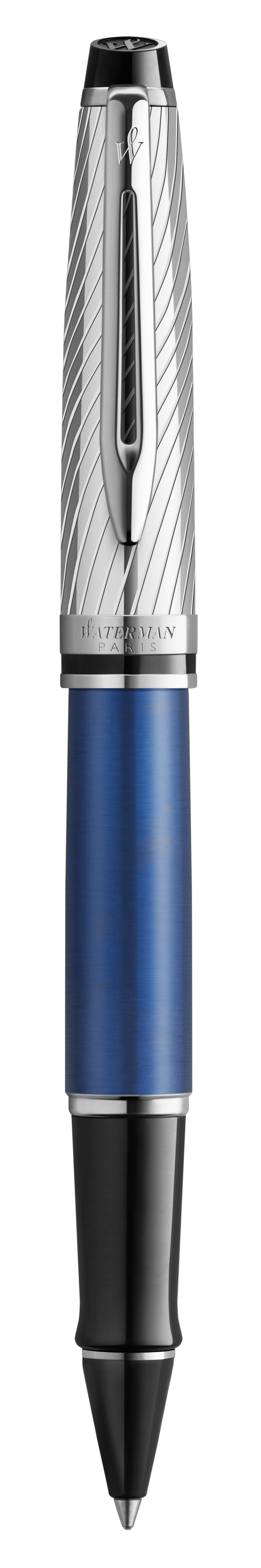 Waterman Expert Deluxe Rollerball Pen - Metallic Blue Lacquer