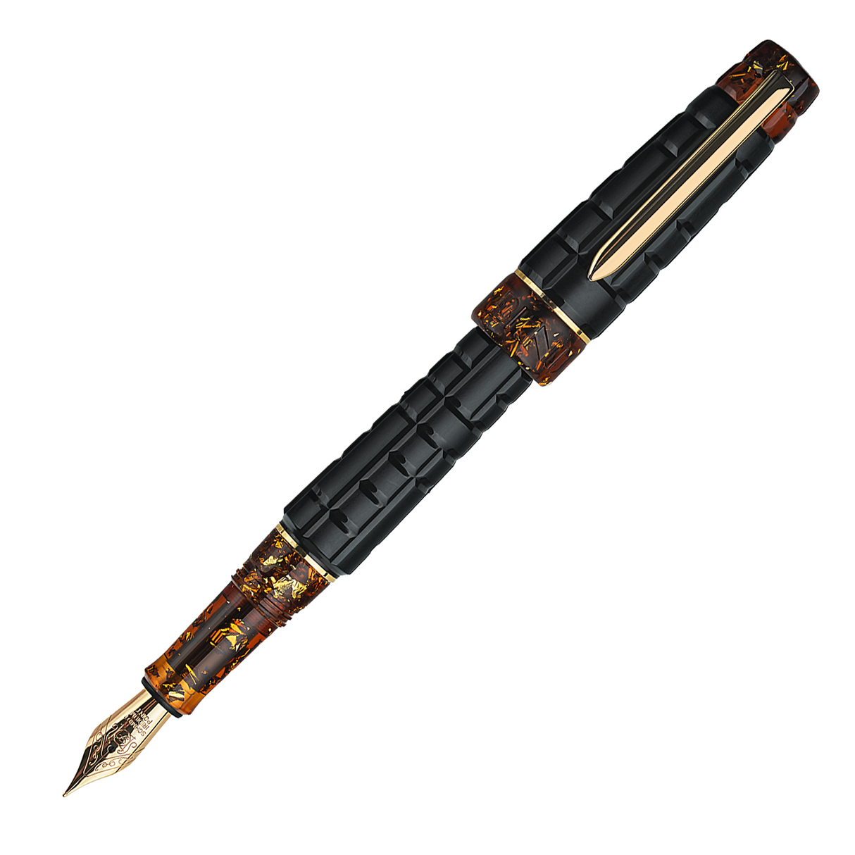Benu Tessera Fountain Pen - Black Amber