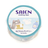 Kamiiso Washi Tape - Cat Laundry