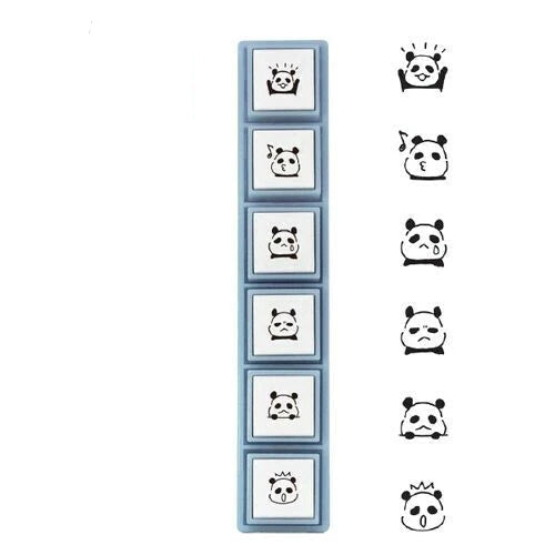 Kodomo No Kao Pochitto Pick Detachable Push Button Stamp Set - Panda
