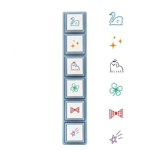 Kodomo No Kao Pochitto Pick Detachable Push Button Stamp Set - Planner Decoration