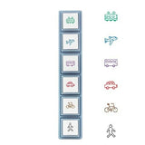 Kodomo No Kao Pochitto Pick Detachable Push Button Stamp Set - Vehicles