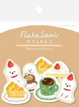 Furukawashiko Flake Stickers - Cafe Dog