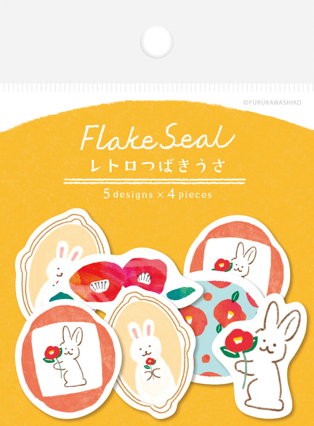 Furukawashiko Flake Stickers - Camellia Bunny