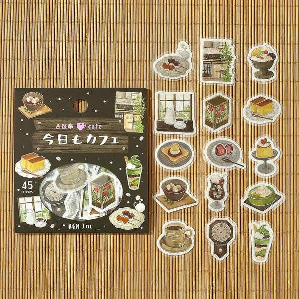 BGM Planner Sticker Flakes - Today's Cafe - Old House Cafe