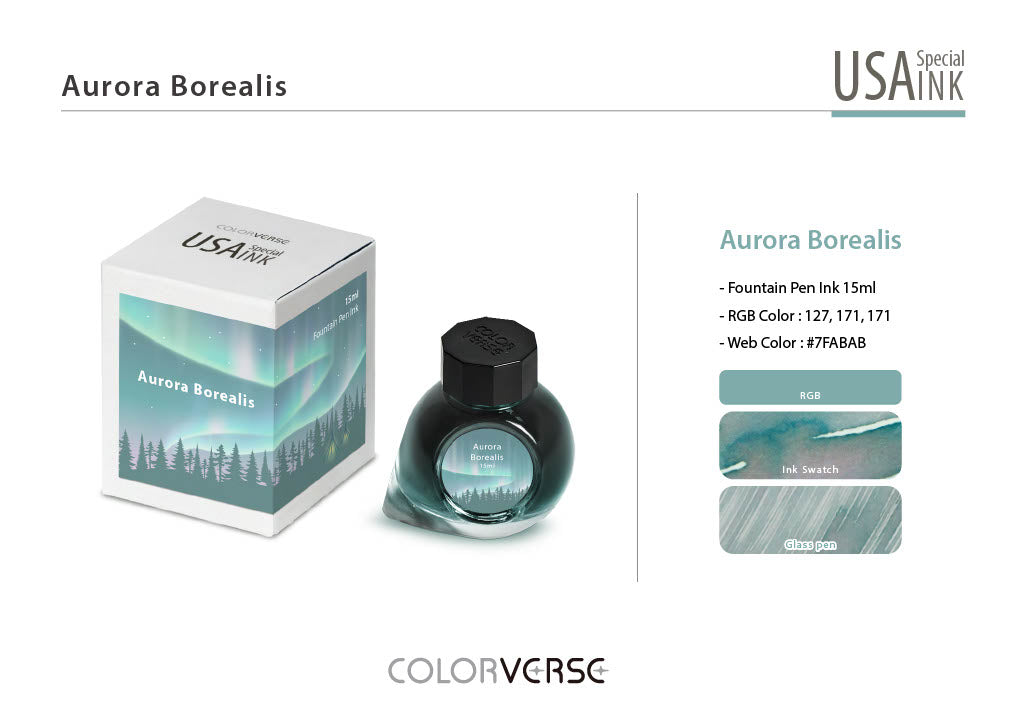 Colorverse USA Aurora Borealis (Alaska) - 15ml Bottled Ink