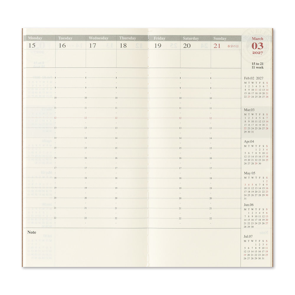 Traveler's 2027 Weekly Vertical Diary - Regular Size