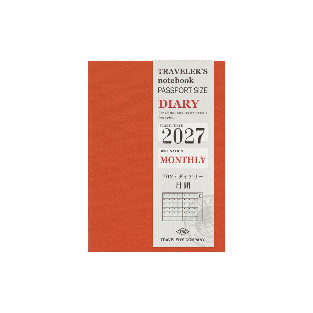 Traveler's 2027 Monthly Diary - Passport Size