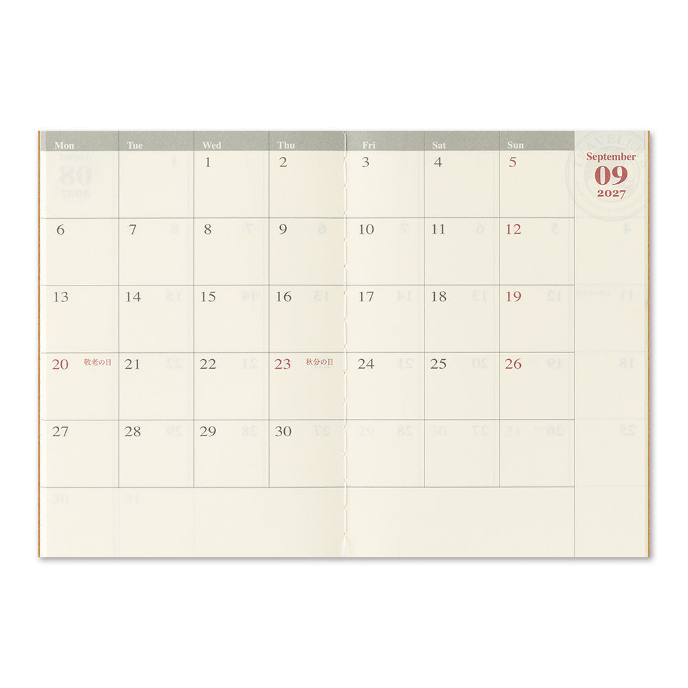 Traveler's 2027 Monthly Diary - Passport Size