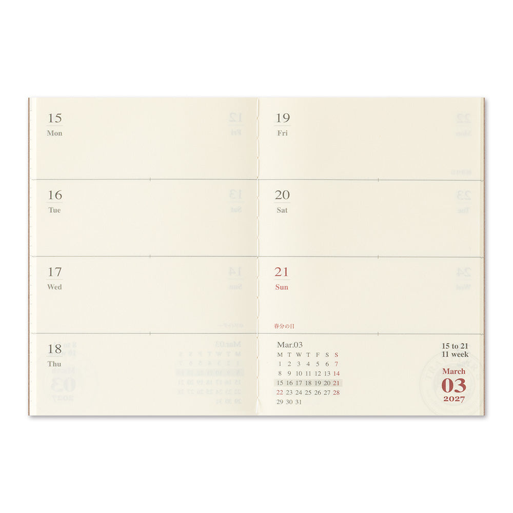 Traveler's 2027 Weekly Diary - Passport Size