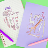 Long Animals Vinyl Sticker Sheet