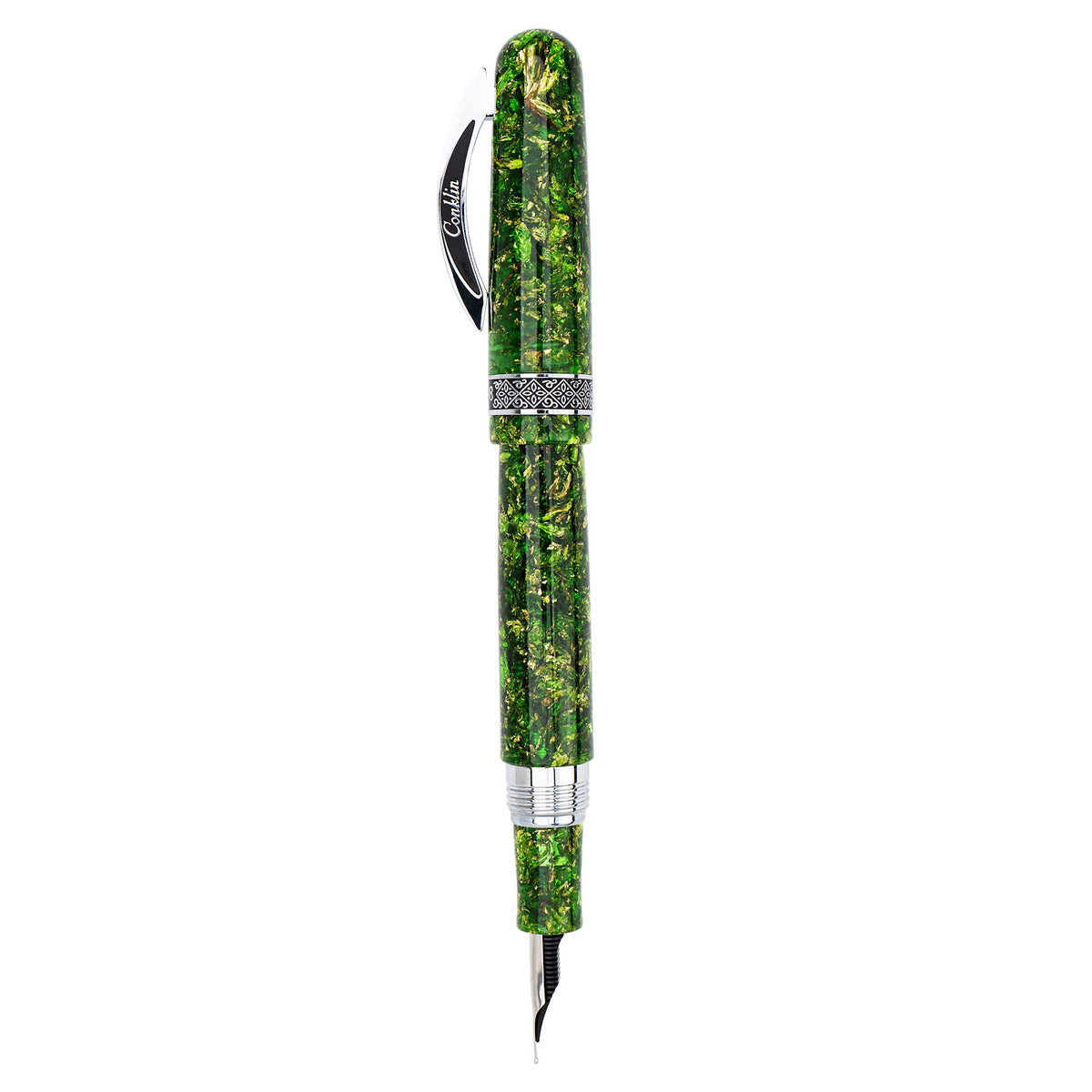 Conklin 1898 Solaris Fountain Pen - Green w/ Chrome Trim