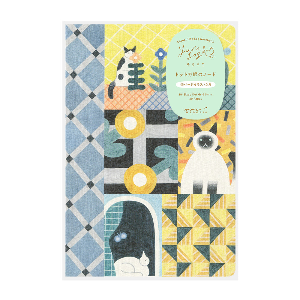 Midori Yuru Log Notebook B6 - Cat
