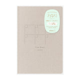 Midori Yuru Log Notebook B6 - Free Diary Monthly (18 Months)