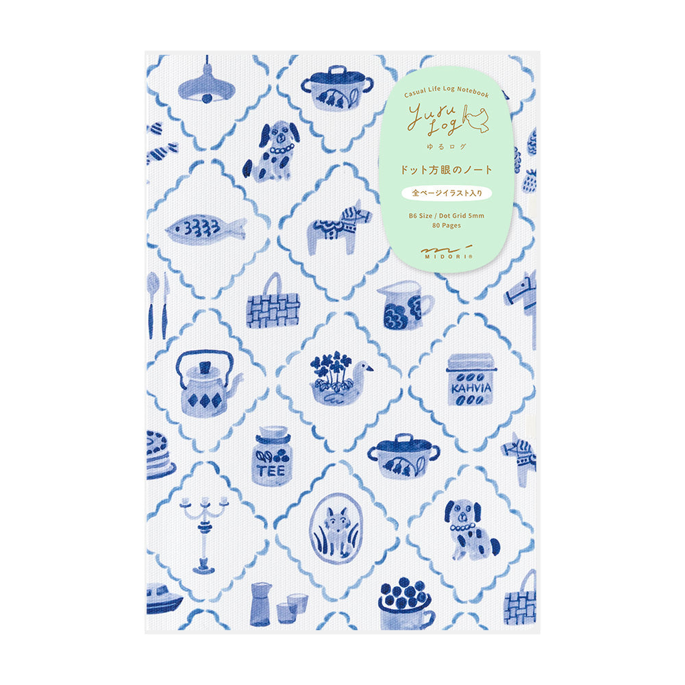 Midori Yuru Log Notebook B6 - Blue Nordic