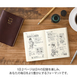 Midori Hibino Free Diary - A6 - Brown