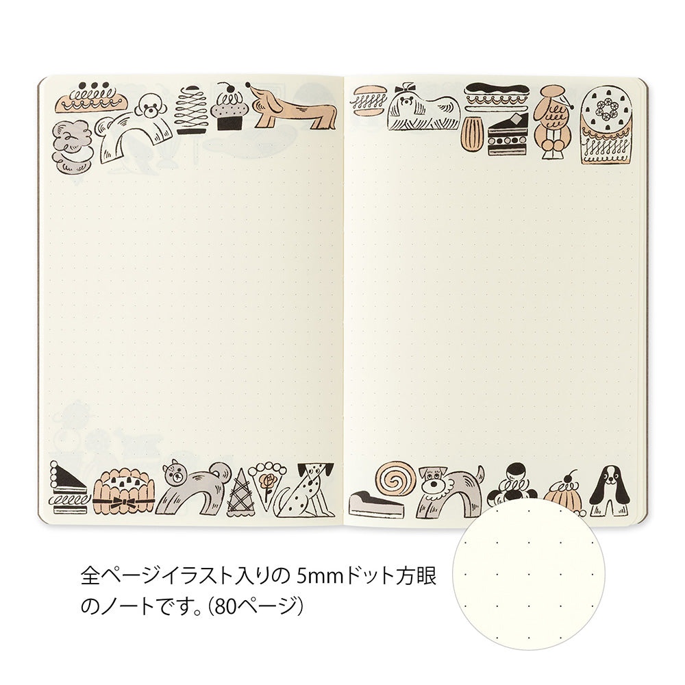 Midori Yuru Log Notebook B6 - Sweets & Animals
